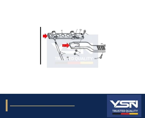 Exhaust muffler flat bracket YSN Y20016 OE 34140015 vertical